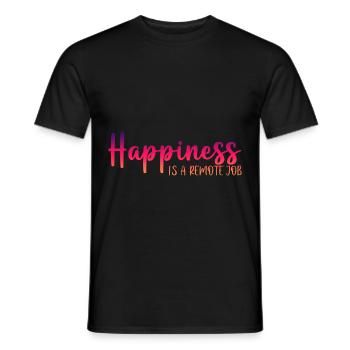 Happiness Is A Remote Job 3 - Men's T-Shirt - black - Front - AI Model Male 178 light (178cm)