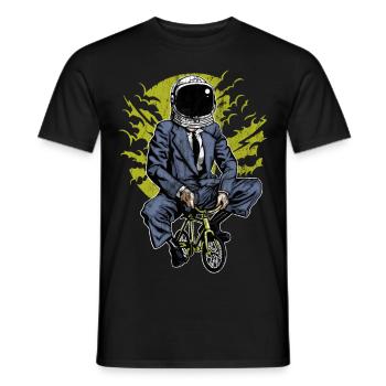 GO TO THE MOON - Astronaut cyclist gift - Men's T-Shirt - black - Front - AI Model Male 178 light (178cm)