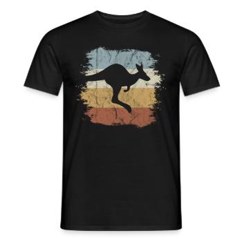 Casual Vintage Kangourou Jumping Casual - T-shirt homme - noir - Devant - AI Model Male 178 light (178cm)