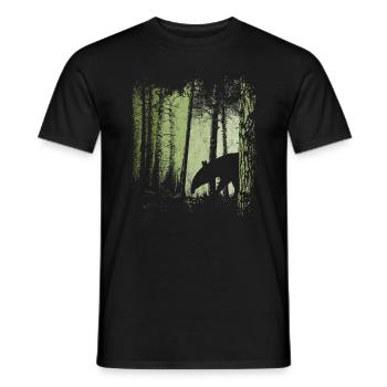 Tapir silhouette in | Twilight forest - Men's T-Shirt - black - Front - AI Model Male 178 light (178cm)