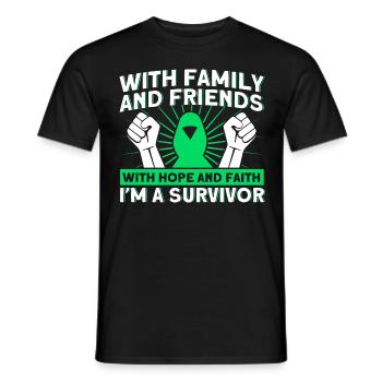 With hope and faith I am a survivor - Men's T-Shirt - black - Front - AI Model Male 178 light (178cm)