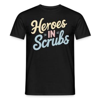 infirmière en soins intensifs, - T-shirt homme - noir - Devant - AI Model Male 178 light (178cm)