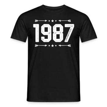 vintage 1987 vintage 38th birthday 1987 - Men's T-Shirt - black - Front - AI Model Male 178 light (178cm)