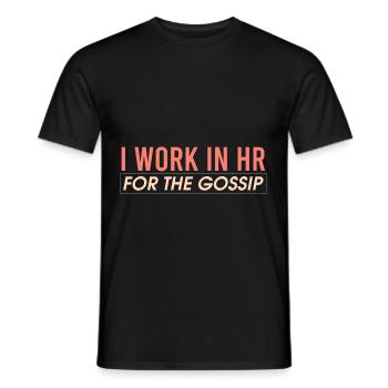 Je travaille au service des ressources humaines pour les Gossi - T-shirt homme - noir - Devant - AI Model Male 178 light (178cm)