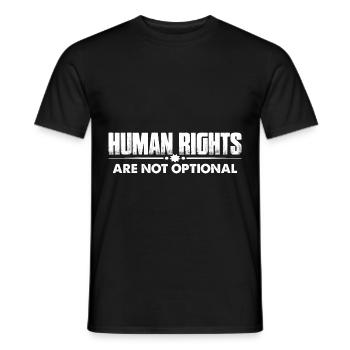 Human Rights Are Not Optional 12 - Men's T-Shirt - black - Front - AI Model Male 178 light (178cm)
