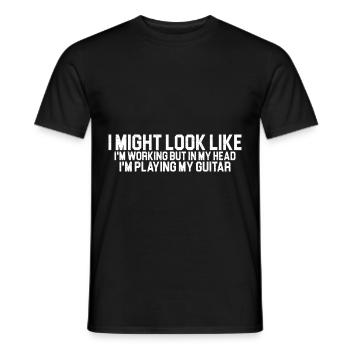 But In My Head I'm Playing My Guitar 4 - Men's T-Shirt - black - Front - AI Model Male 178 light (178cm)