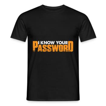 Je connais votre mot de passe 7 - T-shirt homme - noir - Devant - AI Model Male 178 light (178cm)