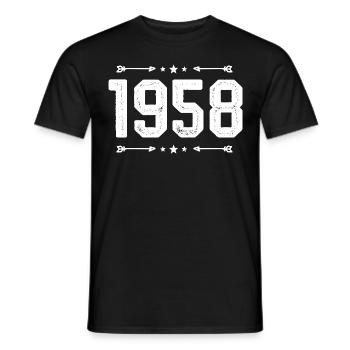 Millésime 1958 Millésime 67ème anniversaire 1958 - T-shirt homme - noir - Devant - AI Model Male 178 light (178cm)
