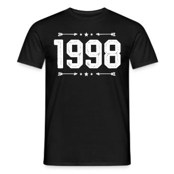 Millésime 1998 Cru 27ème anniversaire 1998 - T-shirt homme - noir - Devant - AI Model Male 178 light (178cm)