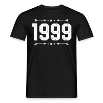 vintage 1999 vintage 26th birthday 1999 - Men's T-Shirt - black - Front - AI Model Male 178 light (178cm)