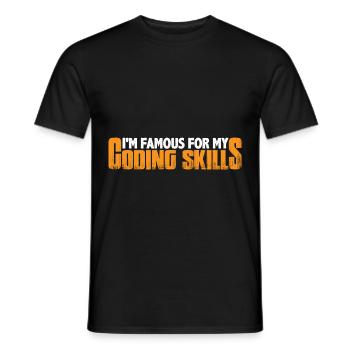 I'm Famous For My Coding Skills 4 - Men's T-Shirt - black - Front - AI Model Male 178 light (178cm)