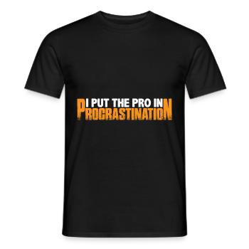 Je mets le pro dans la procrastination 23 - T-shirt homme - noir - Devant - AI Model Male 178 light (178cm)