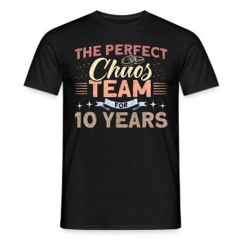 10th Wedding Anniversary Couple Design 10 Years of Marriage - Men's T-Shirt - black - Front - AI Model Male 178 light (178cm)