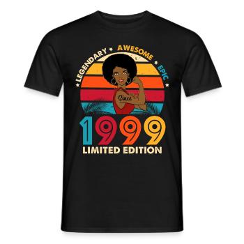 Geburtstag 1999 Afro Woman Limited Edition - Männer T-Shirt - Schwarz - Vorne - AI Model Male 178 light (178cm)