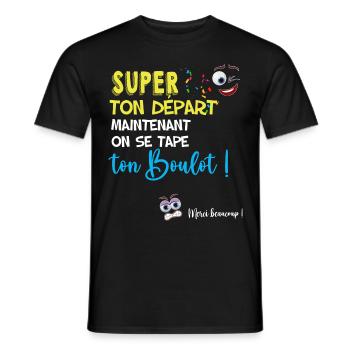 Collègue départ cadeau humour 36.png - T-shirt homme - noir - Devant - AI Model Male 178 light (178cm)