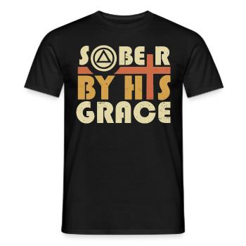 Faith Sobriety Dry Alcoholic Christian - Men's T-Shirt - black - Front - AI Model Male 178 light (178cm)