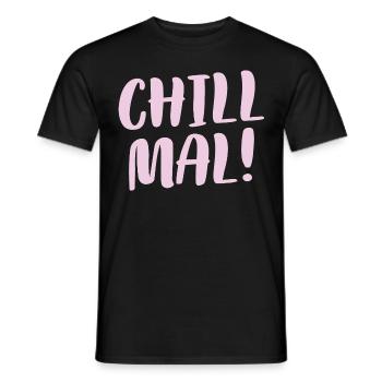 Cooles Lässiges Faulenzer Faultpelz Chill Mal - Männer T-Shirt - Schwarz - Vorne - AI Model Male 178 light (178cm)