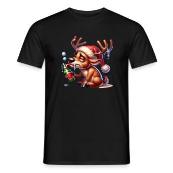 Rentier Weihnachten - Männer T-Shirt - Schwarz - Vorne - AI Model Male 178 light (178cm)