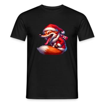 Weihnachts Fuchs Weihnachten Geschenkidee - Männer T-Shirt - Schwarz - Vorne - AI Model Male 178 light (178cm)