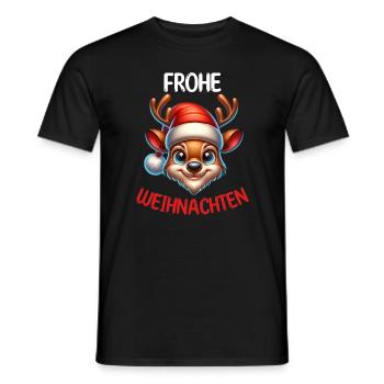Frohe Weihnachten Rentier - Männer T-Shirt - Schwarz - Vorne - AI Model Male 178 light (178cm)