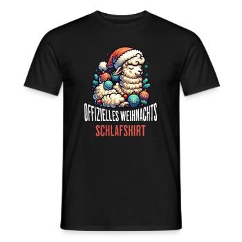 Offizielles Weihnachts Schlafshirt - Männer T-Shirt - Schwarz - Vorne - AI Model Male 178 light (178cm)