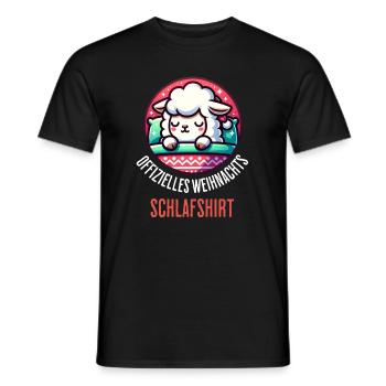 Offizielles Weihnachts Schlafshirt Alpaka - Männer T-Shirt - Schwarz - Vorne - AI Model Male 178 light (178cm)