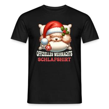 Toypudel Offizielles Weihnachts Schlafshirt - Männer T-Shirt - Schwarz - Vorne - AI Model Male 178 light (178cm)