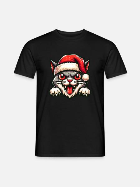 Ugly Christmas Weihnachts Katze Weihnachten - Mænd T-shirt - sort