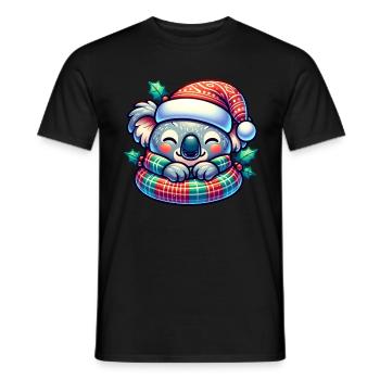 Weihnachts Koala Lustig Familie Kinder Nikolaus - Männer T-Shirt - Schwarz - Vorne - AI Model Male 178 light (178cm)