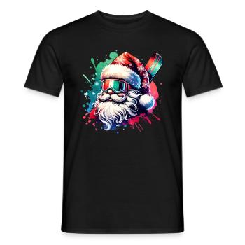 Snowboarder Weihnachtsmann Santa Snowboarding - Männer T-Shirt - Schwarz - Vorne - AI Model Male 178 light (178cm)