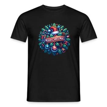 Chemise de Noël Joyeux Noël - T-shirt homme - noir - Devant - AI Model Male 178 light (178cm)