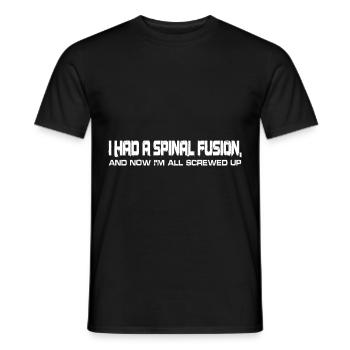 J’ai eu une fusion vertébrale, et maintenant je suis tout foutu4 - T-shirt homme - noir - Devant - AI Model Male 178 light (178cm)