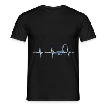 Loch Ness Nessie Herzschlag EKG Puls See Ungeheuer - Männer T-Shirt - Schwarz - Vorne - AI Model Male 178 light (178cm)