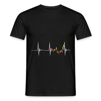 Day Trading Herzschlag EKG Puls Stock Market Trade - Männer T-Shirt - Schwarz - Vorne - AI Model Male 178 light (178cm)