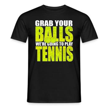 Tennisball Tennis-match - Männer T-Shirt - Schwarz - Vorne - AI Model Male 178 light (178cm)