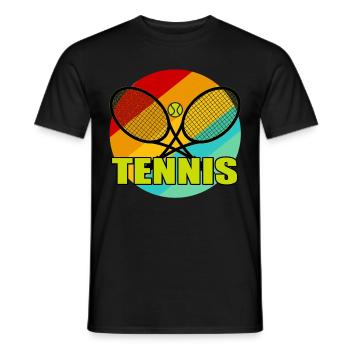Raquette tennis de tennis tennis - T-shirt homme - noir - Devant - AI Model Male 178 light (178cm)
