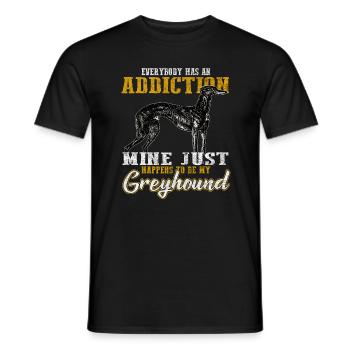 lévrier - T-shirt homme - noir - Devant - AI Model Male 178 light (178cm)