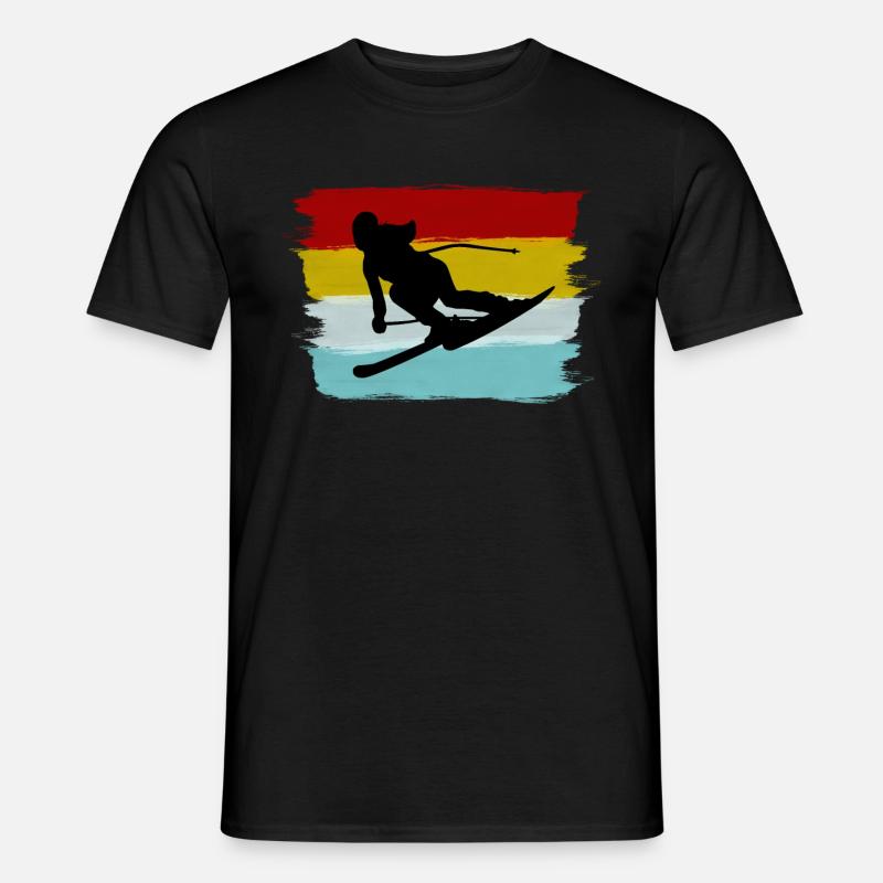 Ski - Männer T-Shirt - Schwarz