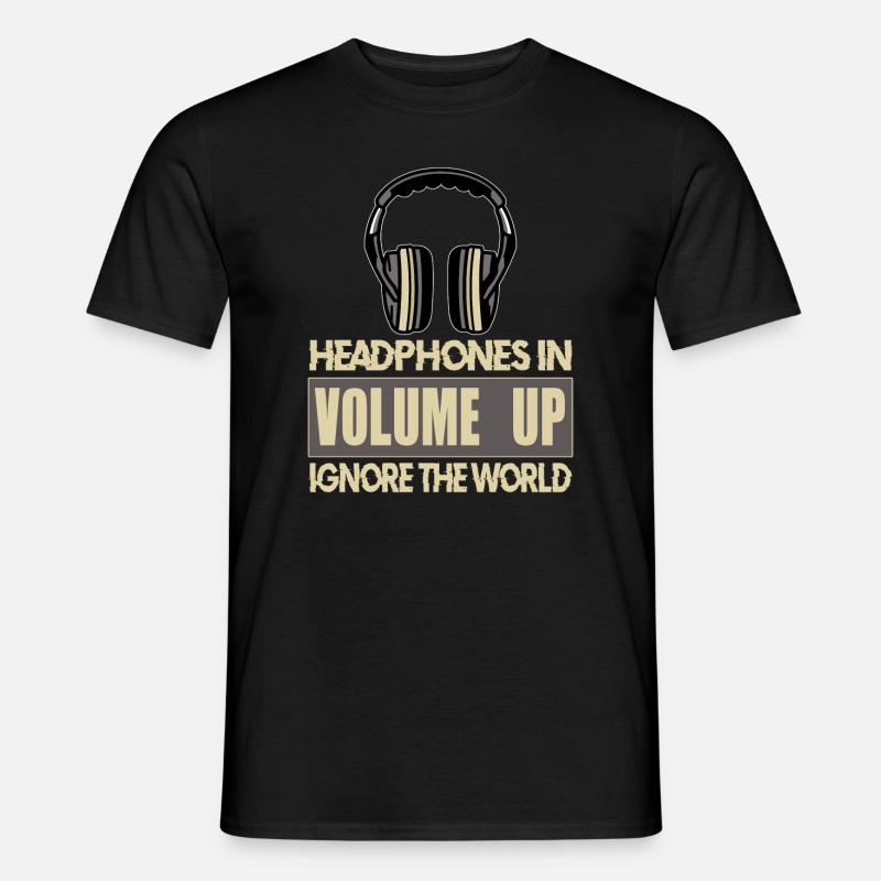 Kopfhörer - Männer T-Shirt - Schwarz