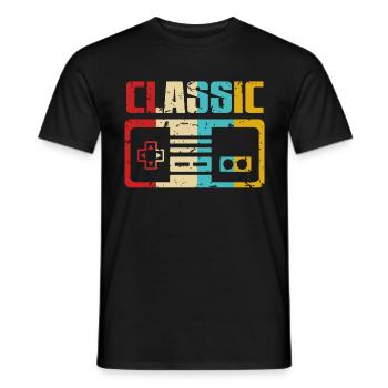 Gamer Retrogaming Gaming - T-shirt homme - noir - Devant - AI Model Male 178 light (178cm)