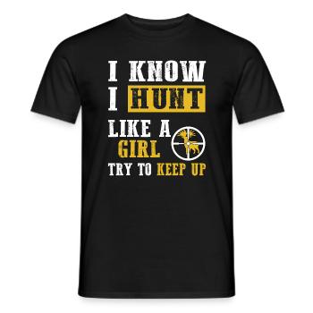 Hunter - Men's T-Shirt - black - Front - AI Model Male 178 light (178cm)