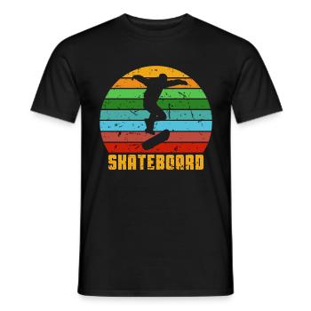Retro vintage skateboard 80s skater skating - Men's T-Shirt - black - Front - AI Model Male 178 light (178cm)