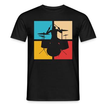 Batteur rétro - T-shirt homme - noir - Devant - AI Model Male 178 light (178cm)