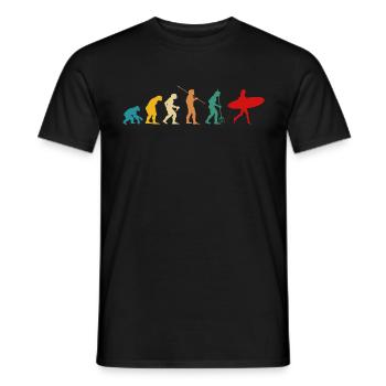 Retro Surfer Evolution Surfergirl Surfing Surfer - Men's T-Shirt - black - Front - AI Model Male 178 light (178cm)