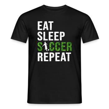 Soccer Soccer Team Eat Sleep Soccer Repeat - Men's T-Shirt - black - Front - AI Model Male 178 light (178cm)