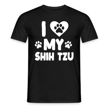 J'aime ma race de chien d'amour de chien de chien de Shih Tzu - T-shirt homme - noir - Devant - AI Model Male 178 light (178cm)