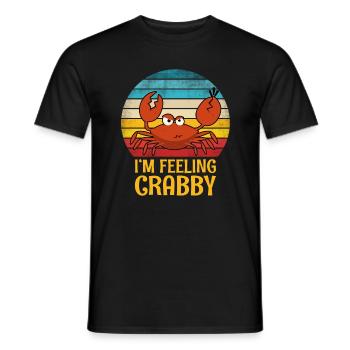 Retro crayfish cancer crab lobster crabs - Men's T-Shirt - black - Front - AI Model Male 178 light (178cm)