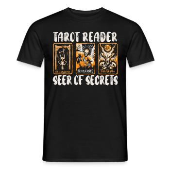 Tarotkartenleser, Kartomantien-enthusiast, - Männer T-Shirt - Schwarz - Vorne - AI Model Male 178 light (178cm)