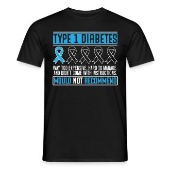 Diabetes awareness T1d diabetic insulin type 1 - Men's T-Shirt - black - Front - AI Model Male 178 light (178cm)