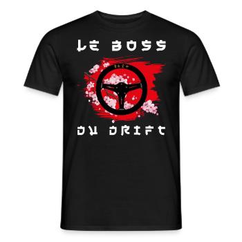 boss du drift japon jdm dérapage volant - T-shirt homme - noir - Devant - AI Model Male 178 light (178cm)